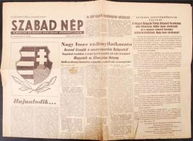 1956 Szabad Nép c. lap október 29. száma a forradalom híreivel
