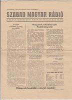 1956 Szabad Magyar Rádió c. újság október 30. száma a forradalom híreivel