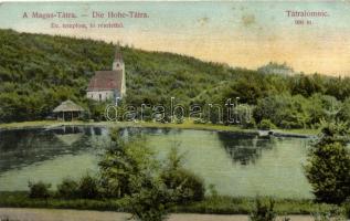 Tátralomnic, Evangelist church, lake, Divald