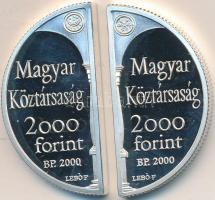 2000. 2000Ft Ag (2x) 2db félkör alakú "Lórántffy Zsuzsanna / Sárospatak" T:PP