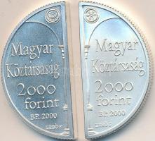 2000. 2000Ft Ag (2x) 2db félkör alakú "Lórántffy Zsuzsanna / Sárospatak" T:BU