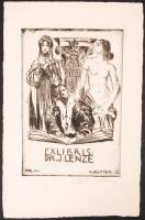 Karl Ritter (1888-1977): Ex libris. Rézkarc, papír, jelzett, 15×10 cm