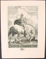 Alfred Soder (1880-1957): Ex libris. Rézkarc, papír, jelzett, 13×9 cm