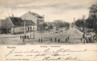 Malacka, Főtér, Pissk Miksa fia vaskereskedése; Wiesner Alfred kiadása / main square, ironware shop