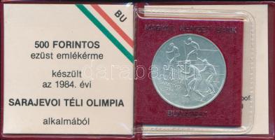 1984. 500Ft Ag "Sarajevoi Téli Olimpia" T:BU Eredeti tokban, tanúsítvánnyal!