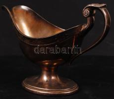 Silvercaft antik alpakka szószos kiöntő és egy ovális kis tálca, jelzettek, kiöntő: m:11 cm, h:18 cm...