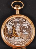 Cca 1910 Elgin másodperc mutatós aranyozott zsebóra, jelzett, működik, jó állapotban