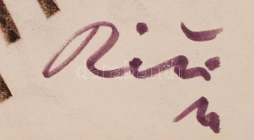 Réti Mátyás (1922-2002): Férfi portré. Tus, papír, jelzett, 28×21 cm