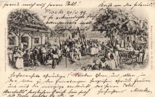 15 db RÉGI folklór motívumú képeslap, benne egy 1899-ből / 15 old motive cards, folklore