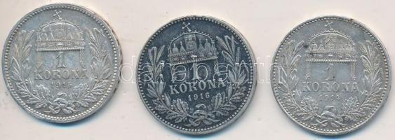 1914-1916. 1K Ag "Ferenc József" (3x) T:2