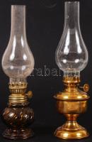2 db régi, kis petróleumlámpa / vintage petroleum lamps 18 cm