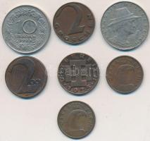 Ausztria 1924-1926. 7db többféle fémpénz T:vegyes Austria 1924-1926. 7pcs of various coin C:mixed