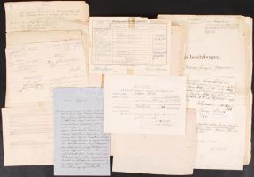 1865-1956 Vegyes okmány tétel: külföldi iratok, okmányok, megrendelőlap, számla, fizetési megbízás, ...