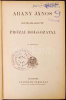 Arany János összes munkái Új lenyomat.I. és X. kötetek sérült kötéssel Bp., 1900. Franklin. A soroza...