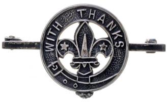 Nagy-Britannia / Birmingham ~1960. Cserkész jelvény ezüst nemesfém és ötvös jelzéssel eredeti adományozói dísztokban. Szign.: D.G.C. (38x22mm) T:1-,2 Great Britain / Birmingham ~1960. Scout badge with silver hallmarks and maker marks in original box. Sign: D.G.C. (38x22mm) C:AU,XF