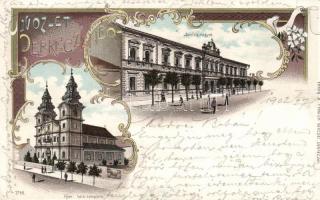 Debrecen, Svetits Intézet, Római katolikus templom, Art Nouveau, litho (EK)