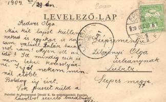 Eperjes, Fő utca, Fekete Sas Nagyszálló, gyógyszertár / Main street, hotel, pharmacy, shops (EK)