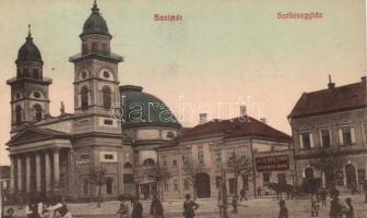 Szatmárnémeti, Deák tér, székesegyház, Szatmári bank / Deák square, cathedral, county savings bank