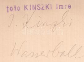 cca 1930-1940 Kinszki Imre (1901-1945): Vízilabda, pecséttel jelzett, aláírt vintage fotó, 18x13 cm ...