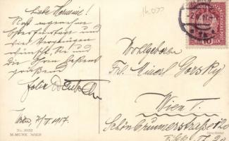 Easter, Lady with flowers, M. Munk Nr. 1052. litho s: Mela Koehler