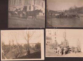 cca 1914-1918 Polgári és katonai szállító járművek az I. vh-ból, 5 db fotó, 8x10 cm / cca 1914-1918 Military photos from the world war I., civilian and military vehicles, 5 photos, 8x10 cm