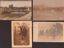 1915-1917 Katonai temetés, katonai temetők, síremlékek az I. vh-ból, 4 db fotólap, kettő feliratozva, 9x14 cm / 1915-1917 Military photos from the world war I., military funeral and cemetary, 4 photocards, 9x14 cm