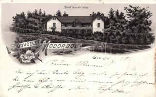 Modor 'Sand' nyaraló telep / guest house, floral, litho (EB)