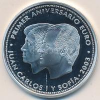 Spanyolország 2003. 10€ Ag "Első évfordulója az Eurónak" T:PP
Spain 2003. 10 Eur...