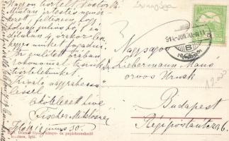 Igló, Iskola utca, zsinagóga, Dörner Gyula kiadása / street, synagogue