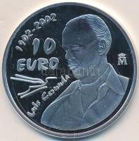 Spanyolország 2002. 10&#8364; Ag "Luis Cernuda születésének 100. évfordulója" T:PP Spain 2002. 10 Euro Ag "100th Anniversary - Birth of Luis Cernuda" C:PP Krause KM# 1087