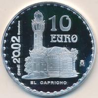 Spanyolország 2002. 10&#8364; Ag "Gaudí születésének 150. évfordulója" T:PP Spain 2002. 10 Euro Ag "150th Anniversary Birth of Antonio Gaudí" C:PP Krause KM# 1083