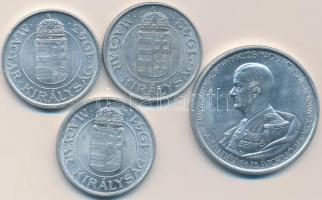 1941-1943. 2P (3x) + 1943. 5P Al "Horthy Miklós születésének 75. évfordulója" T:2