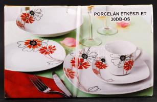 Új, bontatlan 30 darabos porcelán étkészlet / Brand new set of plates