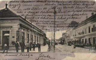Lugos, Széchenyi utca, Auspitz Adolf kiadása / street, Café Neuberger(r)