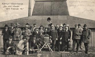 1911 Környe, Kőszénbánya, csoportkép, Nobel Adolf kiadása
