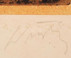 Würtz Ádám (1927-1994): András nap fele az idő. Papír, rézkarc, jelzett, 30x19 cm