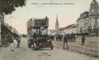 Arad, József főherceg út, autóbusz / street, bus (ragasztónyom / gluemark)