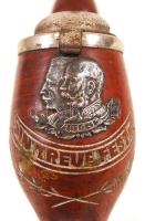 Antik pipa Ferenc József és Vilmos császár arcképével, "In Treue Fest" felirattal, ezüst s...