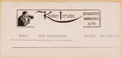 cca 1920-1930 Kerny István (1879-1963): Róma - Colonnade, hidegpecséttel jelzett vintage fotóművésze...
