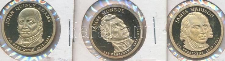 Amerikai Egyesült Államok 2007-2008. 1$ (3x) "James Madison" + "James Monroe" + ...
