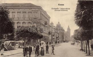 Kassa, Kossuth Lajos utca, Fritsch Európa szálloda / street, hotel (ázott / wet damage)