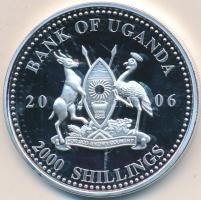 Uganda 2006. 2000Sh Ag "A labdarúgás halhatatlanjainak csarnoka - Csehország 2000-es évek / Pavel Nedved" T:PP Tanúsítvánnyal Uganda 2006. 2000 Shilling Ag "Hall of Fame of football - Czech Republic 2000s / Pavel Nedved" C:PP with certificate