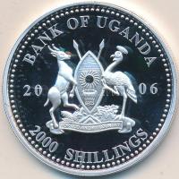 Uganda 2006. 2000Sh Ag "A labdarúgás halhatatlanjainak csarnoka - Spanyolország 1960-as évek / ...