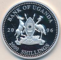 Uganda 2006. 2000Sh Ag "A labdarúgás halhatatlanjainak csarnoka - Ukrajna 2000-es évek / Andrij Shevchenko" T:PP Tanúsítvánnyal Uganda 2006. 2000 Shilling Ag "Hall of Fame of football - Ukraine 2000s / Andrij Shevchenko" C:PP With certificate