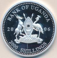 Uganda 2006. 2000Sh Ag "Futball hírességei -Törökország 1990-as évek / Hakan Sükür" T:PP tanúsítvánnyal Uganda 2006. 2000 Shilling Ag "Hall of Fame of football - Turkey 1990s / Hakan Sükür" C:PP With certificate