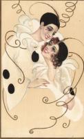 Italian art postcard, clowns 'Ballerini & Fratini' s: Chiostri