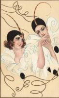 Italian art postcard, clowns 'Ballerini & Fratini' s: Chiostri