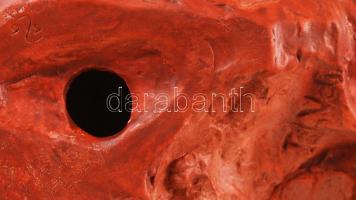 Tóth Valéria (1943-): Copfos lány. Festett kerámia, jelzett, restaurált, m:21 cm, h:35 cm