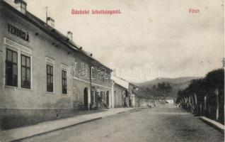 Libetbánya, Főtér, vendéglő; Holéczy Gusztáv kiadása /  main square, restaurant