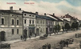 Szepesbéla, Fő utca; Gretzmacher Ágost lisztraktára, saját kiadás / main street, Gretzmacher's shop (fl)